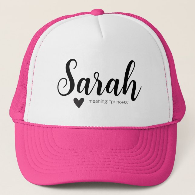 Sarah Name Meaning Minimal Modern Script Cap Girls (Front)