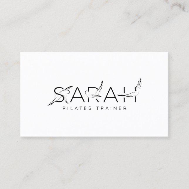 SARAH Name Pilates Instructor  Business Card (Front)