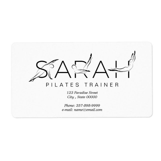 SARAH Name Pilates Instructor  Label (Front)