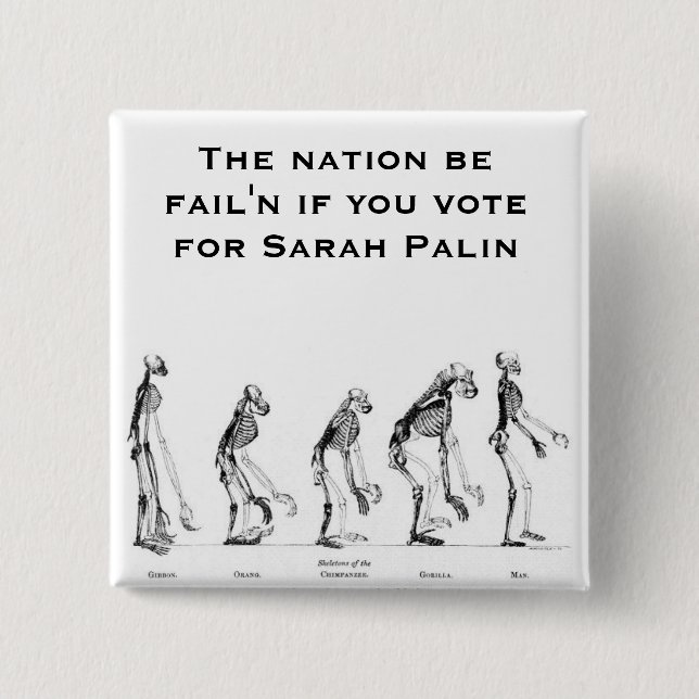 Sarah Palin- Creationist Pinback Button (Front)