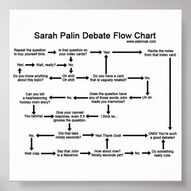 Sarah Palin Debate Flow Chart Poster (Front)