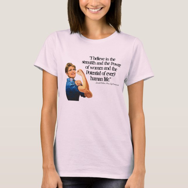 Sarah Palin - Pro-Life Feminist Shirt (Front)