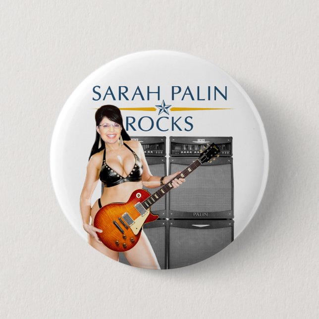 Sarah Palin Rocks Button (Front)