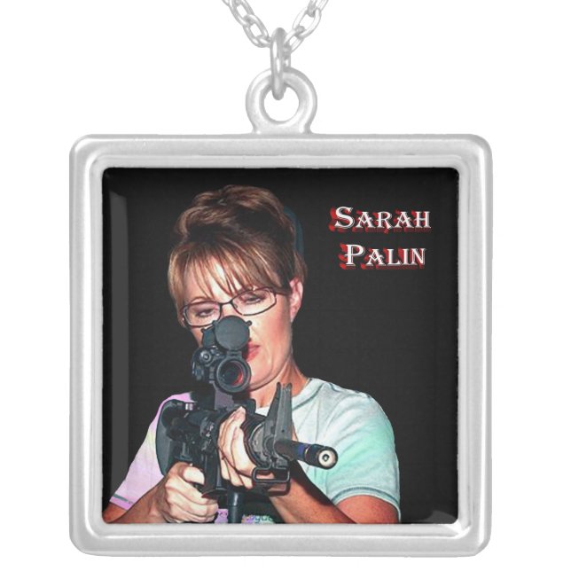 Sarah Palin Silver Plated Necklace (Front)