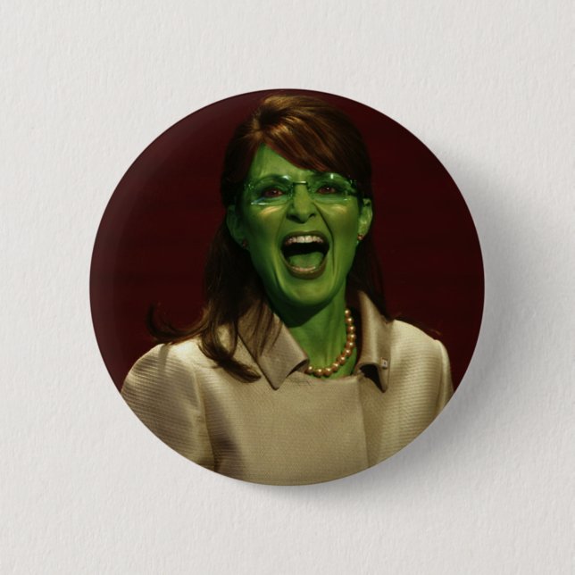 Sarah Palin the Witch Pinback Button (Front)