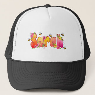 Sarah - personalised hats for her