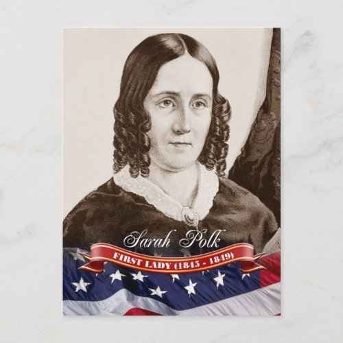 Sarah Polk First Lady of the US Postcard