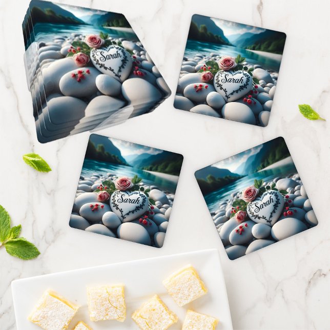 Sarah River Heart Coaster Set (Creator Uploaded)