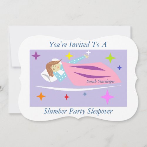 Sarah Starsleeper Slumber Party Sleepover Invitation
