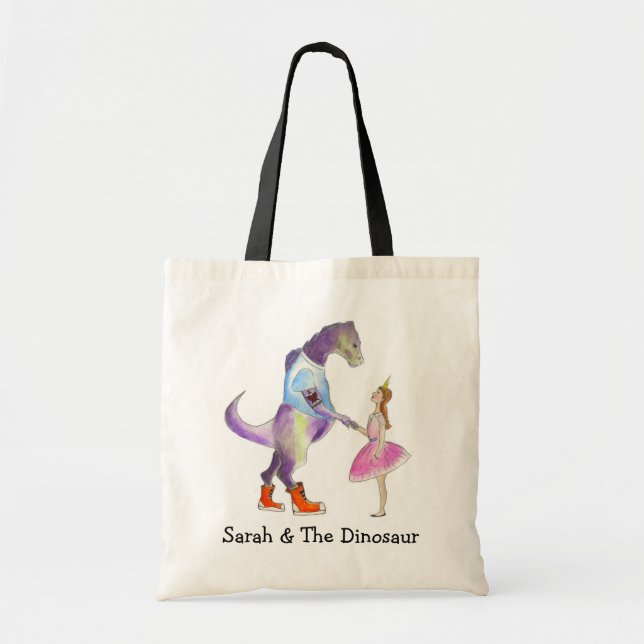 Sarah & The Dinosaur Tote Bag (Front)