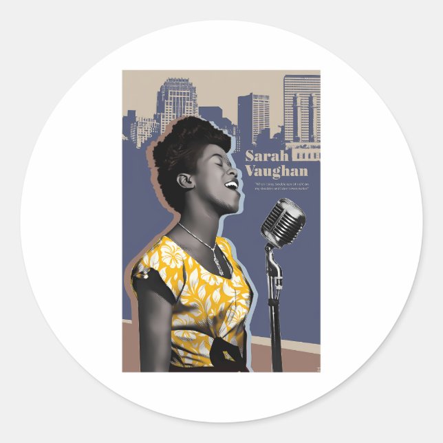 Sarah Vaughan Classic Round Sticker (Front)