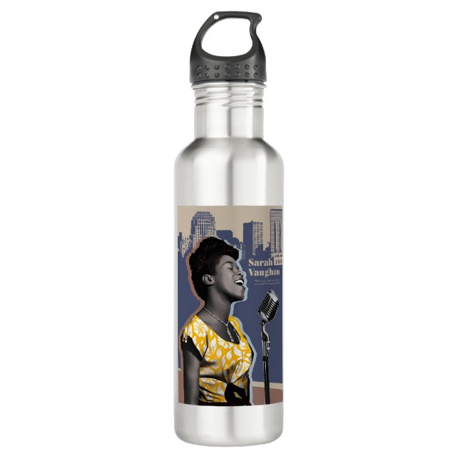 Sarah Vaughan Stainless Steel Water Bottle (Front)