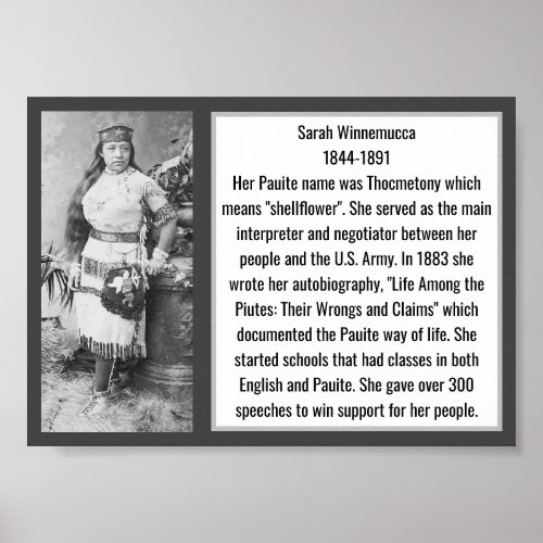 Sarah Winnemucca Native American Author Leader Poster