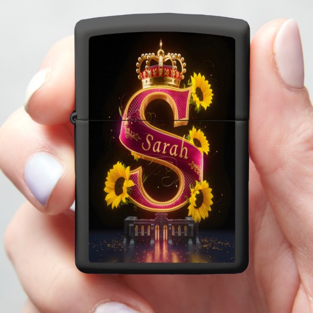 Sarah's Golden Reign Zippo Lighter (In Hand)