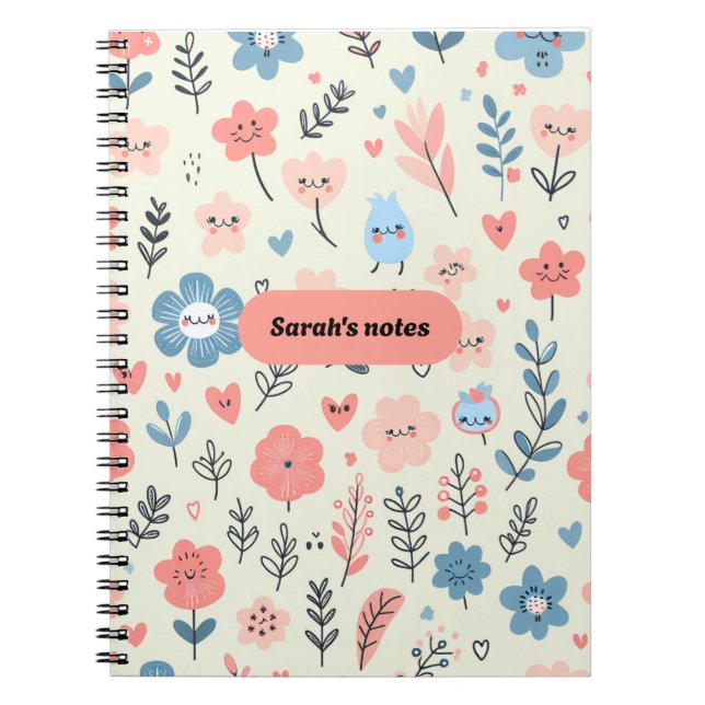Sarah's Notes Cute Floral Notebook (Front)