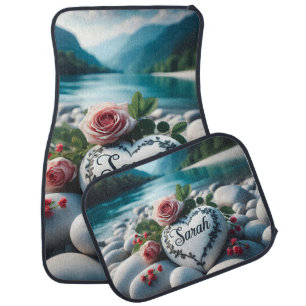 Sarah's River Stone Heart Car Floor Mat