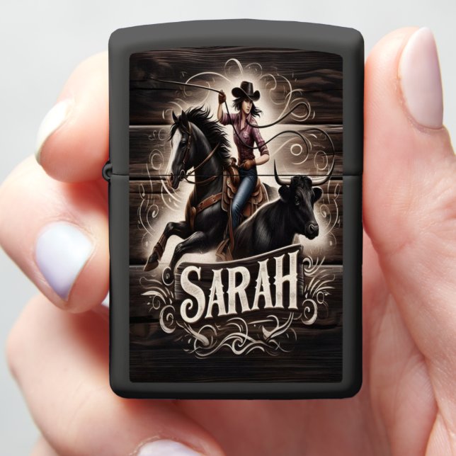 Sarah's Rodeo Ride Zippo Lighter (In Hand)