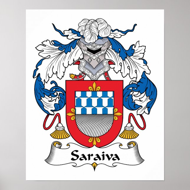 Saraiva Family Crest Poster (Front)
