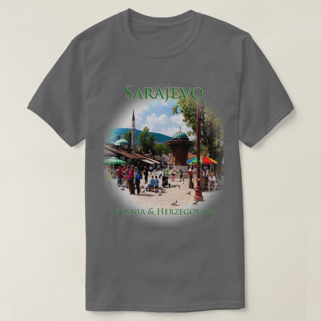 Sarajevo Bosnia amp Herzegovina Pigeon Square T-Shirt (Design Front)