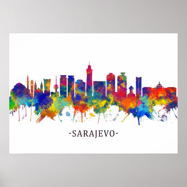 Sarajevo Bosnia and Herzegovina Skyline Poster (Front)