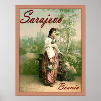 Sarajevo ~ Bosnia ~ Vintage Travel Poser. Poster by VintageFactory at Zazzle