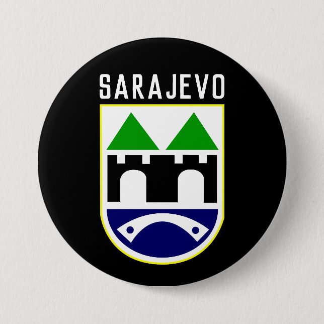 Sarajevo coat of arms, Bosnia and Herzegovina Button (Front)