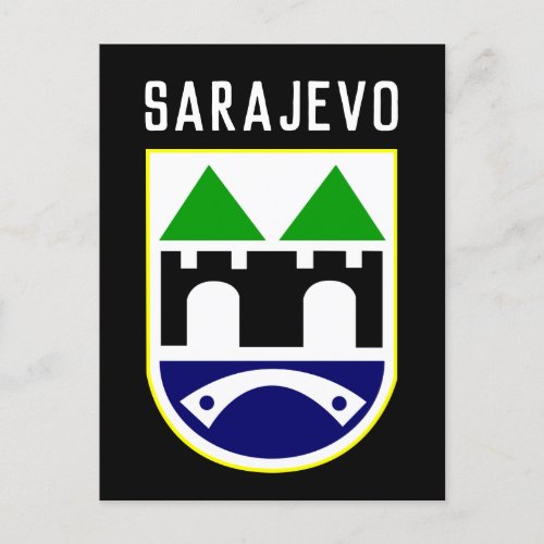 Sarajevo coat of arms Bosnia and Herzegovina Postcard