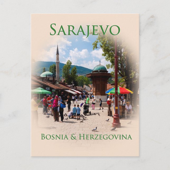 Sarajevo: Pigeon Square in the Old Bazaar Postcard (Front)