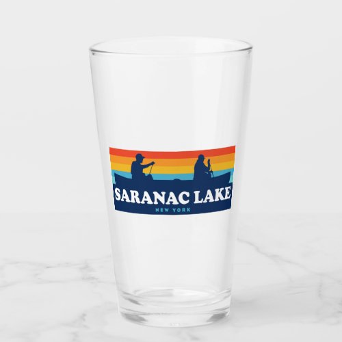 Saranac Lake New York Canoe Glass