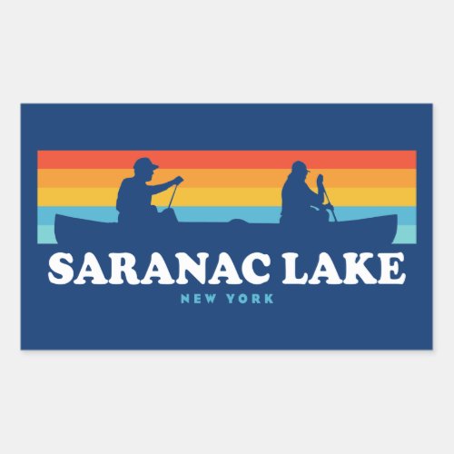 Saranac Lake New York Canoe Rectangular Sticker