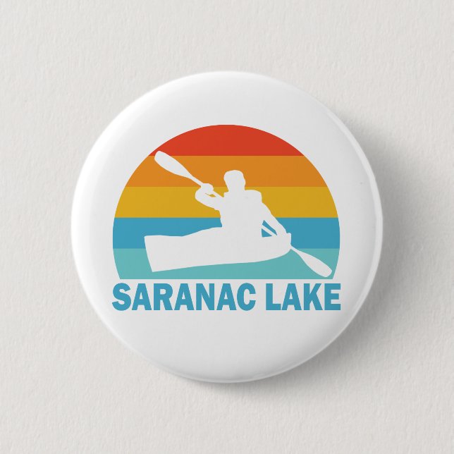 Saranac Lake New York Kayak Button (Front)