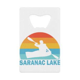 Saranac Lake New York Kayak Credit Card Bottle Opener