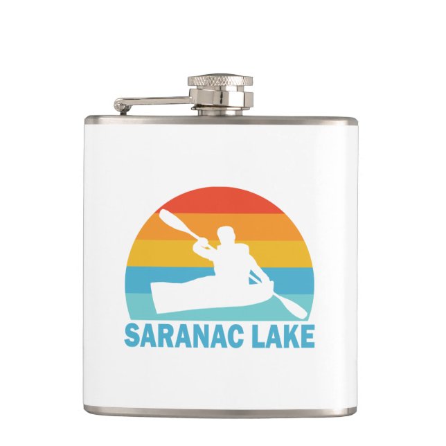 Saranac Lake New York Kayak Flask (Front)