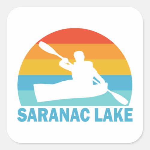 Saranac Lake New York Kayak Square Sticker