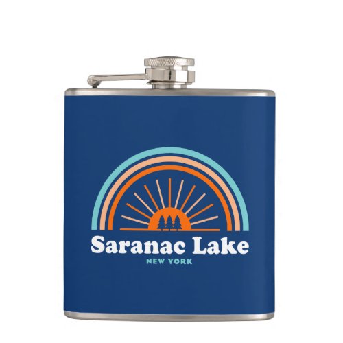 Saranac Lake New York Rainbow Flask