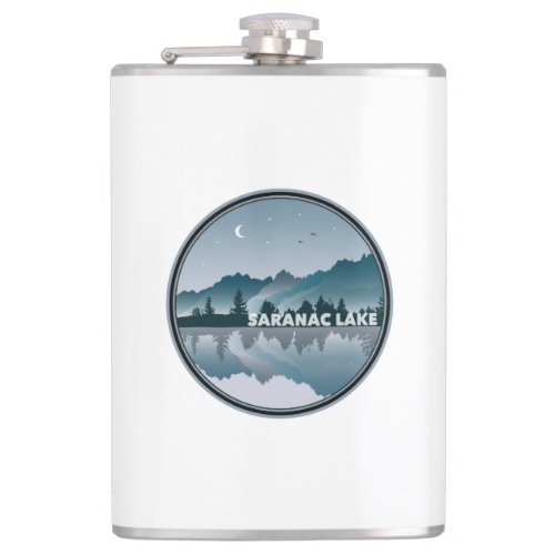 Saranac Lake New York Reflection Flask