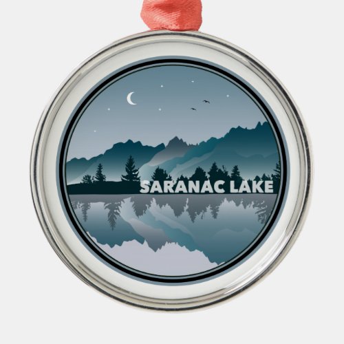 Saranac Lake New York Reflection Metal Ornament