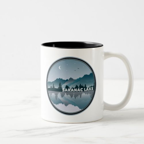 Saranac Lake New York Reflection Two_Tone Coffee Mug