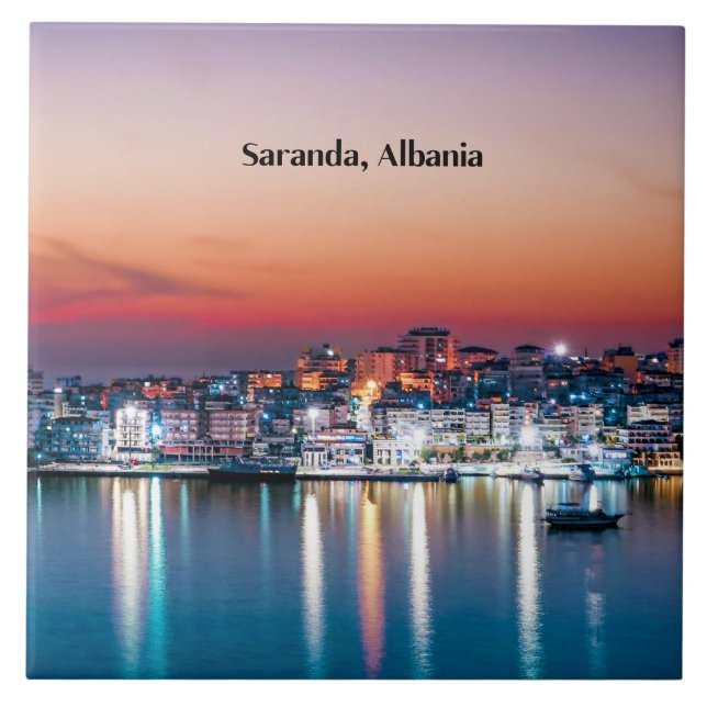 Saranda, Albania Ceramic Tile (Front)
