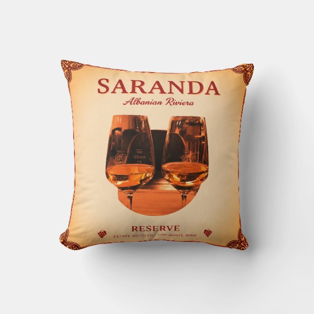 Saranda, Albania Throw Pillow (Front)