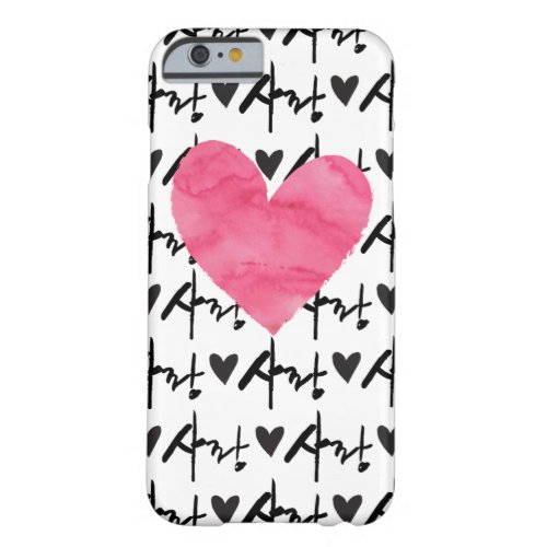 Sarang Love Pink Heart Case _ Korean Hangul Script