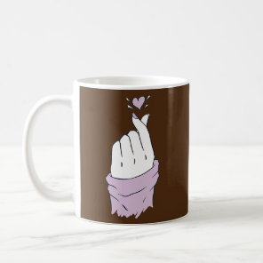 Saranghae Korean Finger Heart K Pop Love Lavender Coffee Mug