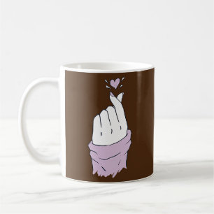 Saranghae Korean Finger Heart K Pop Love Lavender Coffee Mug