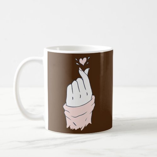 Saranghae Korean Finger Heart K Pop Love Misty Coffee Mug