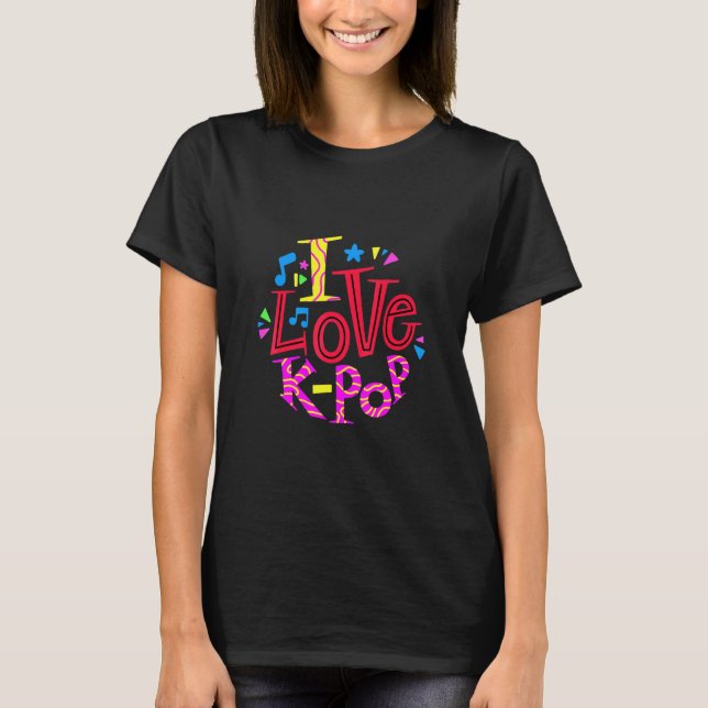 Saranghae Korean Graphic Finger Heart Hand I Love  T-Shirt (Front)