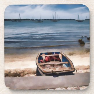 Sarasota Bay boat on the beach Beverage Coaster