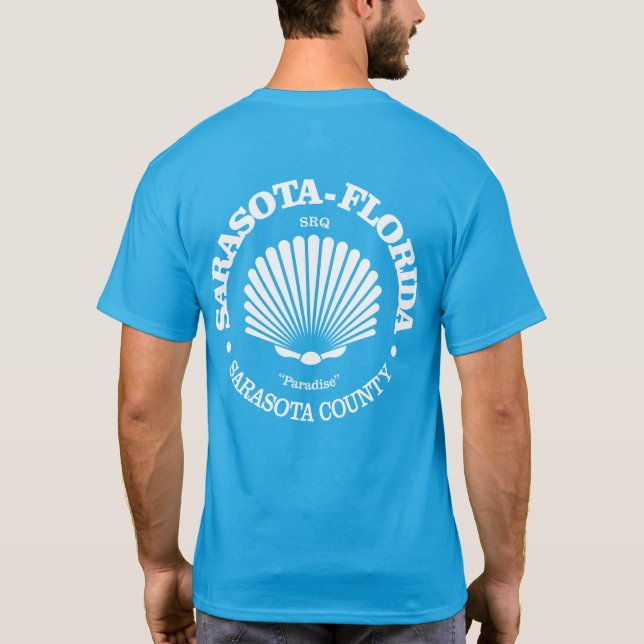 Sarasota Fl (seashell) T-Shirt (Back)