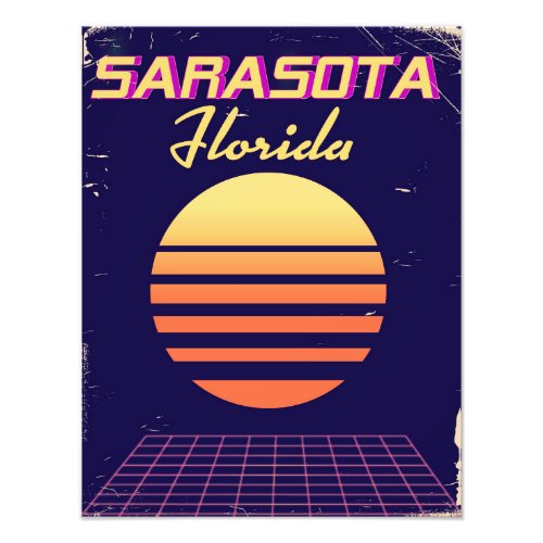 Sarasota Florida 1980s vintage travel print Photo Print