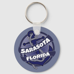 Sarasota Florida anchor swirl keychain