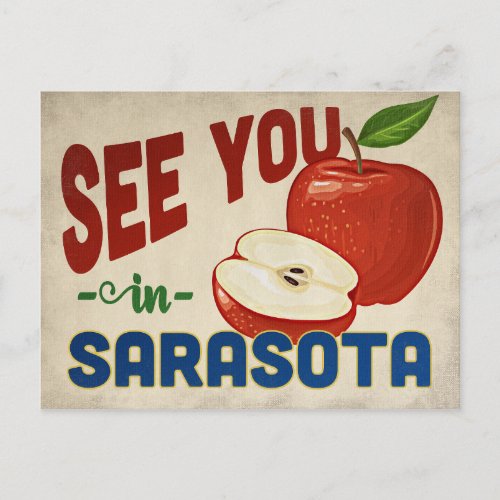 Sarasota Florida Apple _ Vintage Travel Postcard